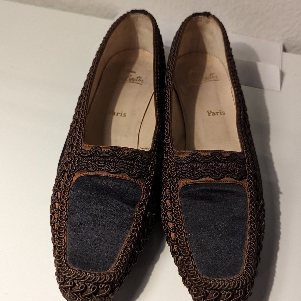 Christian Louboutin lace plaited designer ladies shoes